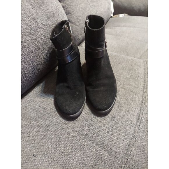 Bjorndal Karla Black Suede Leather Ankle Boots Anti-slip Zip Woman's Size 8.5 - Picture 2 of 11